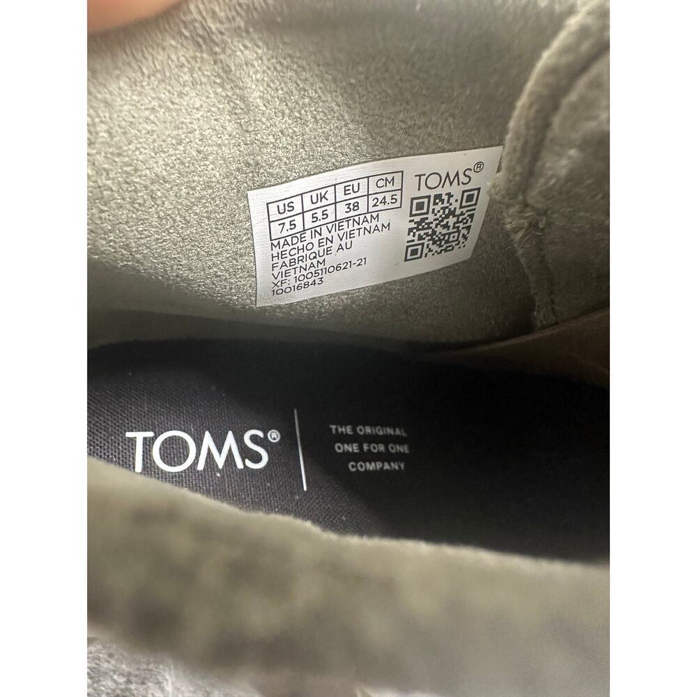 TOMS Hyde Wedge Bootie Vetiver Grey Size 7.5 - Picture 3 of 3